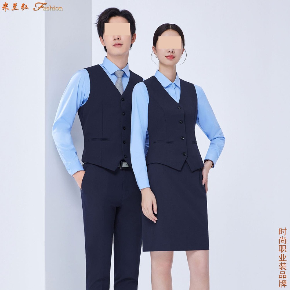 银行工作西服效果图-农村商业银行男女职业正装实拍展示